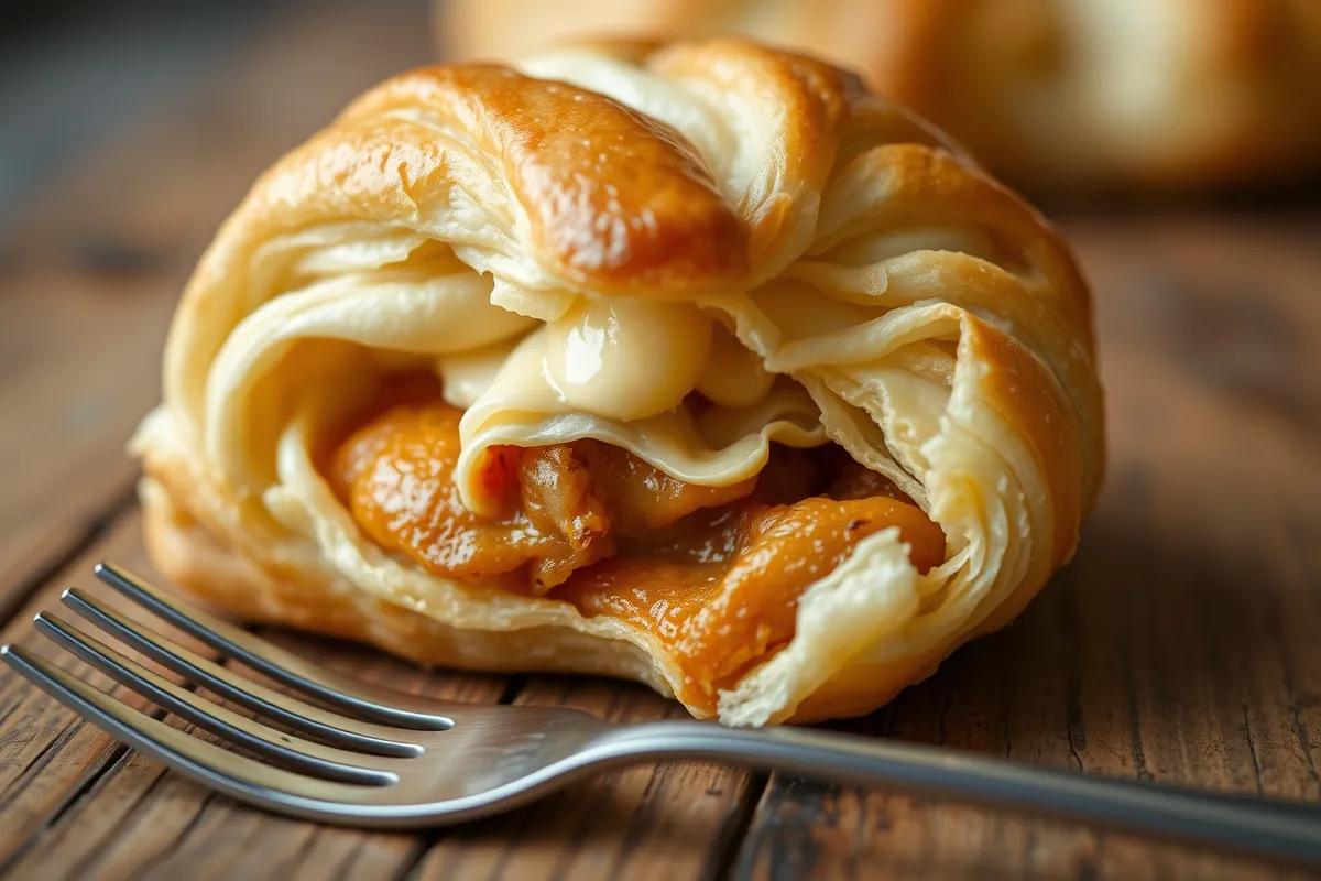 Puff pastry with golden, flaky layers and creamy filling